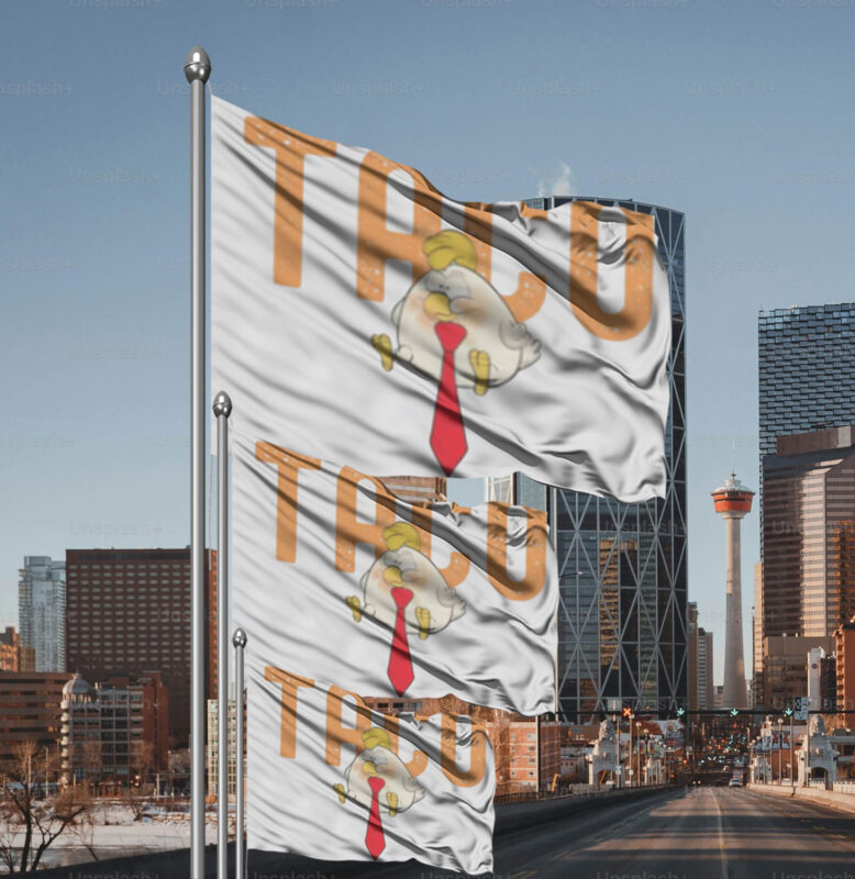 Anti-DT Political Protest TACO Chicken Flag
