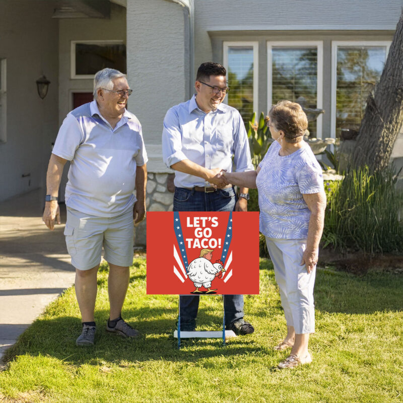 Funny Chicken Taco Banner, Political Protest Yard Sign