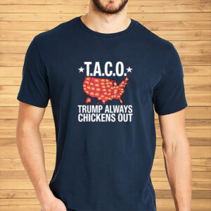 T.A.C.O. Trump Always Chickens Out map shirt
