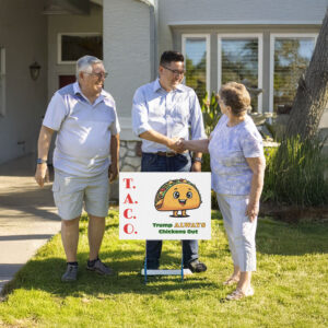 TACO - Trump Always Chickens Out - Funny Protest Anti-Trump Anti-MAGA Yard Sign