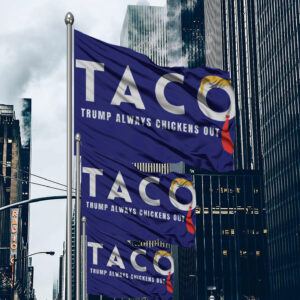 Trump Always Chickens Out Humorous Political Flag