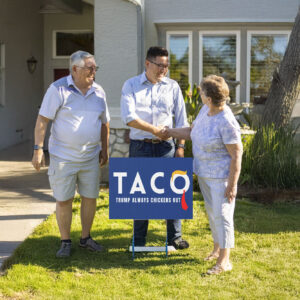 Trump Always Chickens Out Humorous Political Yard Sign