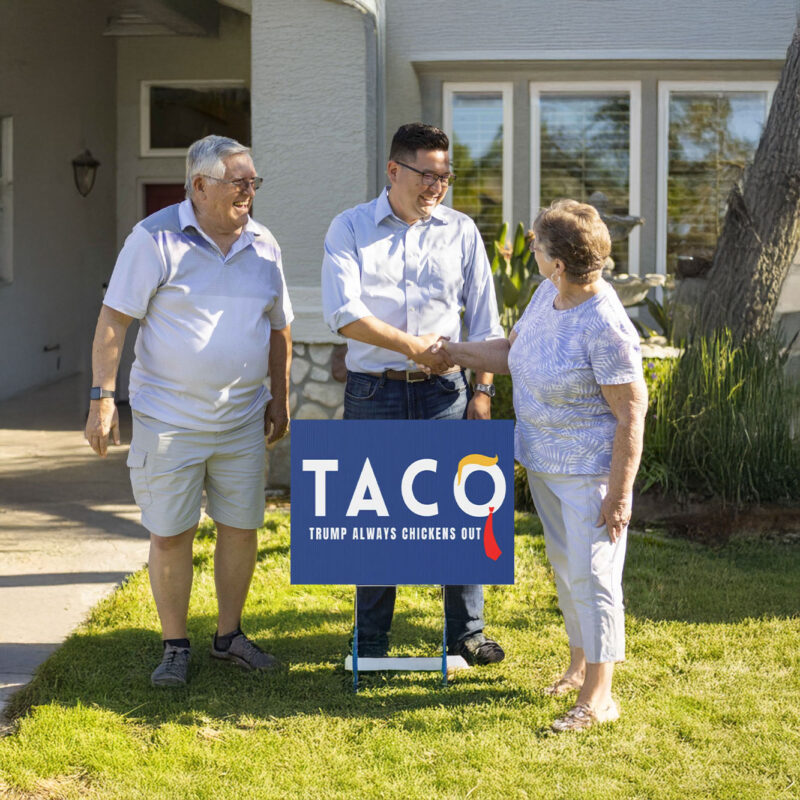 Trump Always Chickens Out Humorous Political Yard Sign