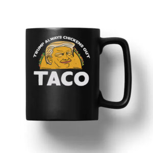 Trump Always Chickens Out, Trump TACO Tariff Meme Mug